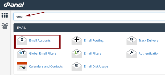 email account navigation