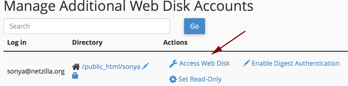 Access Web Disk